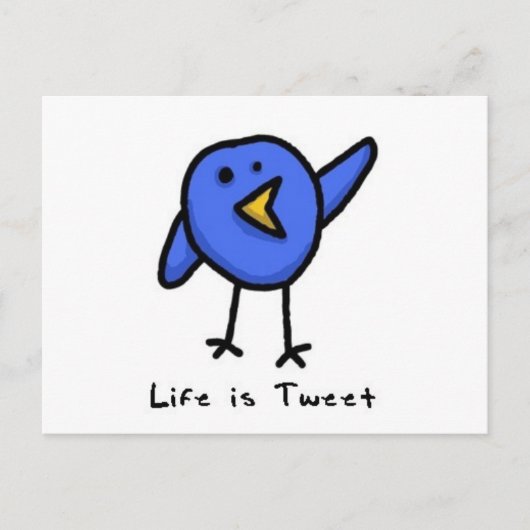 Het leven is tweet Briefkaart (Voorkant)