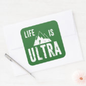 Het leven is ultra-actief vierkante sticker (Envelop)