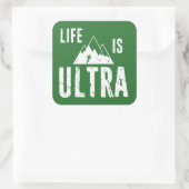 Het leven is ultra-actief vierkante sticker (Tas)