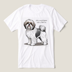 Het leven is veel beter met een Shih Tzu Editable Tri-Blend Shirt
