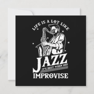 Het leven is veel zoals Jazz Music Band Player Gif Kaart