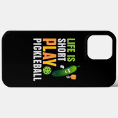 Het leven is verkort met Pickleball Cute Pickle Case-Mate iPhone Case (Achterkant (horizontaal))