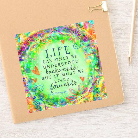 Het leven is verwarrend Boho  Groene Inspirivity Sticker (Notitieboek)