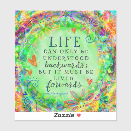 Het leven is verwarrend Boho  Groene Inspirivity Sticker (Vel)