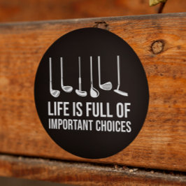 Het leven is vol belangrijke keuzen met een Golfke Ronde Sticker