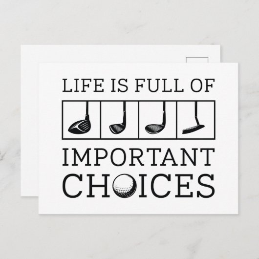 Het leven is vol belangrijke keuzes briefkaart (Voorkant / Achterkant)