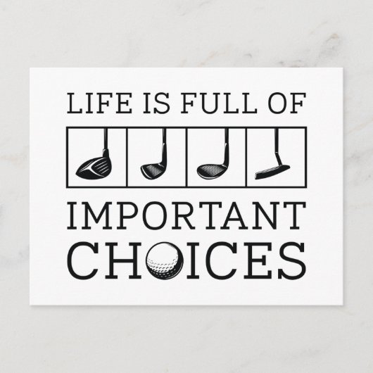 Het leven is vol belangrijke keuzes briefkaart (Voorkant)