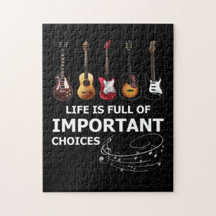 Het leven is vol belangrijke keuzes Funny Guitar Legpuzzel