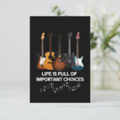Het leven is vol belangrijke keuzes Guitar Lover Bedankkaart (Staand voorkant)