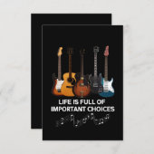 Het leven is vol belangrijke keuzes Guitar Lover Bedankkaart (Voorkant / Achterkant)