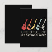 Het leven is vol belangrijke keuzes Guitar Lover Bedankkaart (Voorkant / Achterkant)