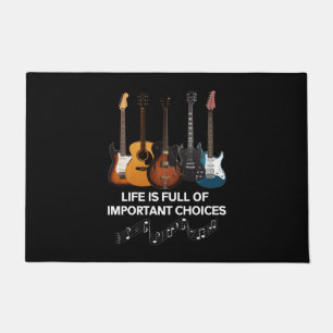 Het leven is vol belangrijke keuzes Guitar Lover Deurmat
