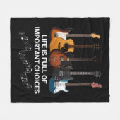 Het leven is vol belangrijke keuzes Guitar Lover Fleece Deken (Voorkant (Horizontaal))