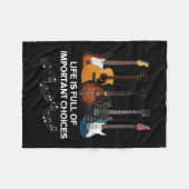 Het leven is vol belangrijke keuzes Guitar Lover Fleece Deken (Voorkant (Horizontaal))
