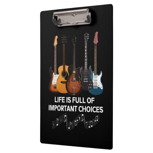 Het leven is vol belangrijke keuzes Guitar Lover Klembord (Links)