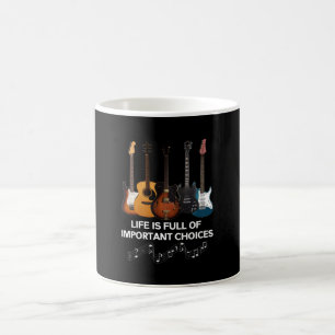 Het leven is vol belangrijke keuzes Guitar Lover Koffiemok