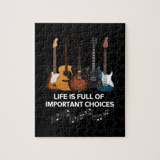 Het leven is vol belangrijke keuzes Guitar Lover Legpuzzel (Verticaal)