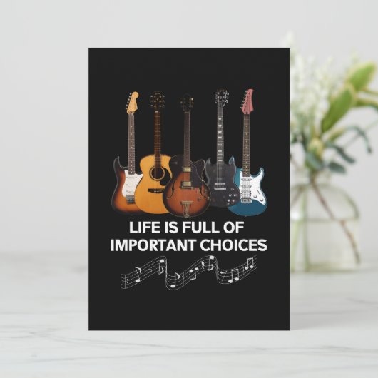 Het leven is vol belangrijke keuzes Guitar Lover Save The Date (Staand voorkant)