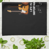 Het leven is vol belangrijke keuzes Guitar Lover Theedoek (Gevouwen)