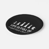 Het leven is vol belangrijke keuzes, schaafoverloo papieren bordje (Gekanteld)