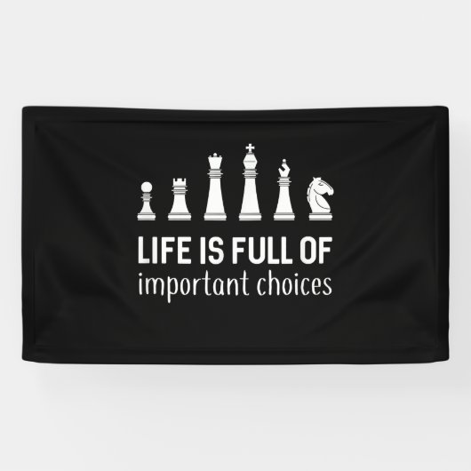 Het leven is vol belangrijke keuzes, schaafoverloo spandoek (Horizontaal)