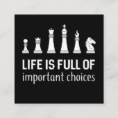 Het leven is vol belangrijke keuzes, schaafoverloo vierkante visitekaartje (Voorkant)