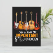 Het leven is vol met belangrijke keuzegitaar bedankkaart (Staand voorkant)
