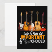 Het leven is vol met belangrijke keuzegitaar bedankkaart (Voorkant / Achterkant)