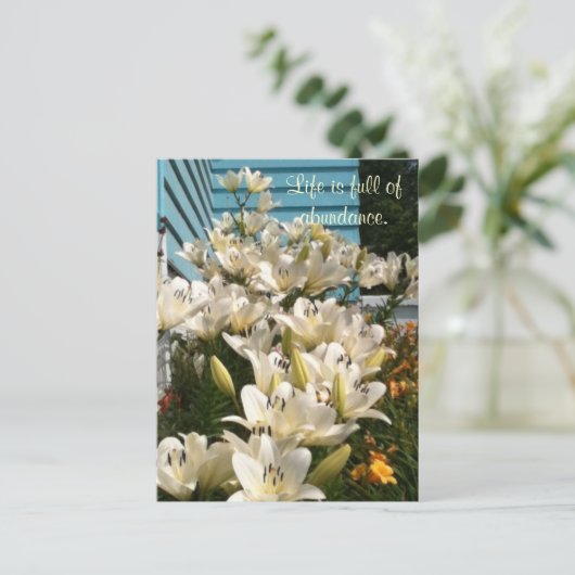 Het leven is vol overvloed, Dag Lily Briefkaarten (Staand voorkant)