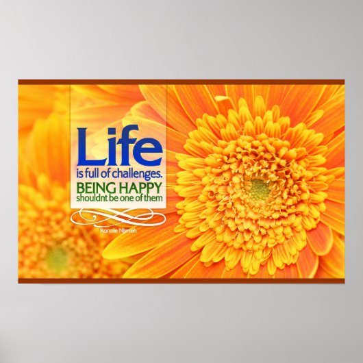 Het leven is vol uitdagingen Motivatie Poster (Voorkant)