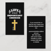 HET LEVEN IS VOLLEDIG BELANGRIJKE KEUZEN Christeli Visitekaartje (Voorkant / Achterkant)