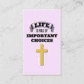 HET LEVEN IS VOLLEDIG BELANGRIJKE KEUZEN VAN HET E VISITEKAARTJE (Voorkant)