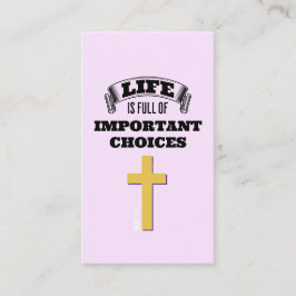 HET LEVEN IS VOLLEDIG BELANGRIJKE KEUZEN VAN HET E VISITEKAARTJE