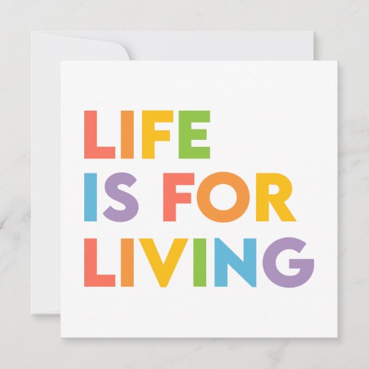 Het leven is voor het leven feestdagenkaart (Voorkant)