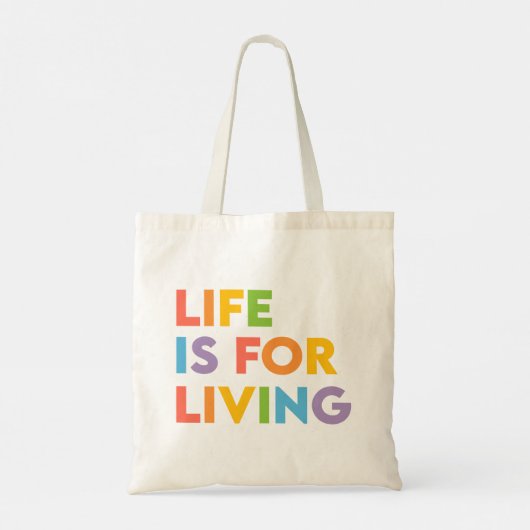 Het leven is voor het leven tote bag (Achterkant)