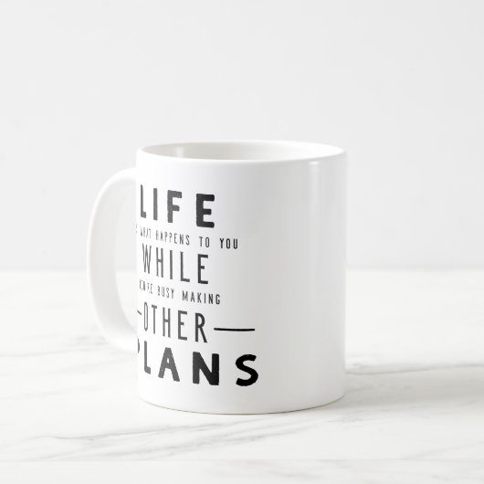 Het leven is wat er gebeurt... koffiemok (Voorkant links)