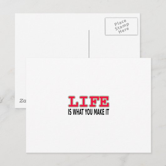Het leven is wat je maakt briefkaart (Voorkant / Achterkant)