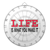 Het leven is wat je maakt dartbord (Voorkant)