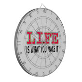 Het leven is wat je maakt dartbord (Voorkant Links)