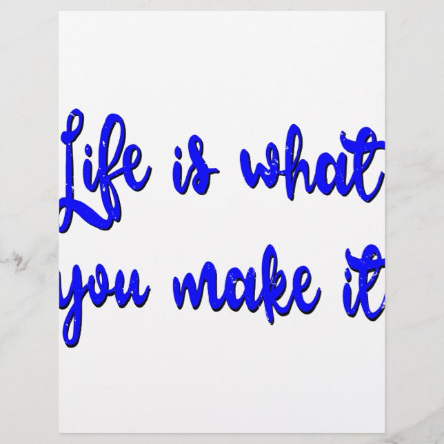 Het leven is wat je maakt tot Typografie (Voorkant)