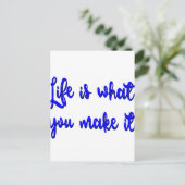 Het leven is wat je maakt tot Typografie Briefkaart (Staand voorkant)