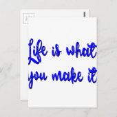 Het leven is wat je maakt tot Typografie Briefkaart (Voorkant / Achterkant)