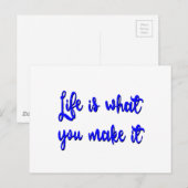 Het leven is wat je maakt tot Typografie Briefkaart (Voorkant / Achterkant)