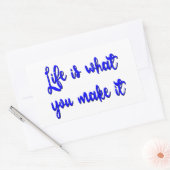 Het leven is wat je maakt tot Typografie Rechthoekige Sticker (Envelop)