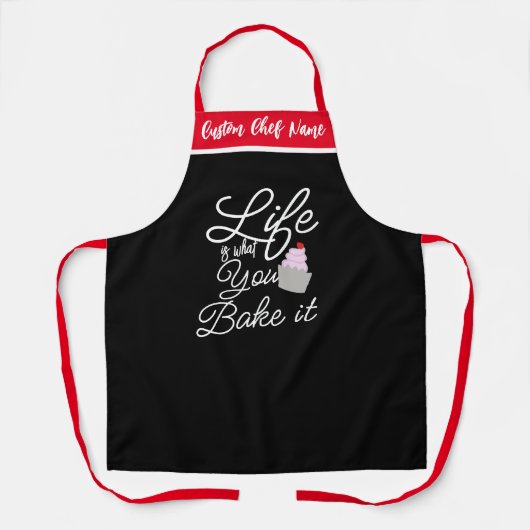 Het leven is wat je Schort bakt, gepersonaliseerd  (Voorkant)