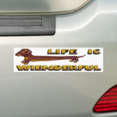 Het leven is Wienderful Dachshund Bumpersticker (Op auto)
