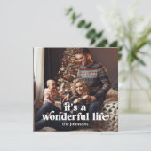 Het Leven is Wondervol Foto Kerstkaart (Staand voorkant)