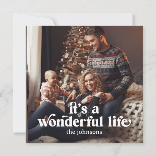 Het Leven is Wondervol Foto Kerstkaart (Voorkant)