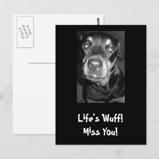 Het leven is Wuff. Miss. Briefkaart (Voorkant / Achterkant)
