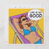 Het leven is zo goed uitnodiging # 3 cocktail (Voorkant / Achterkant)